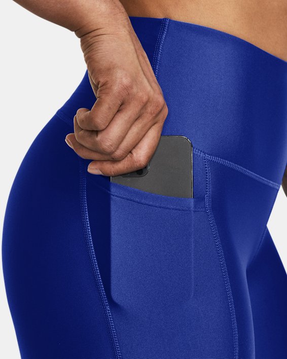 Women's HeatGear® No-Slip Waistband Full-Length Leggings, Blue, pdpMainDesktop image number 3